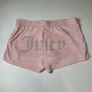 Juicy Couture Pink Velour Embellished Shorts Size Medium NWOT soft coquette